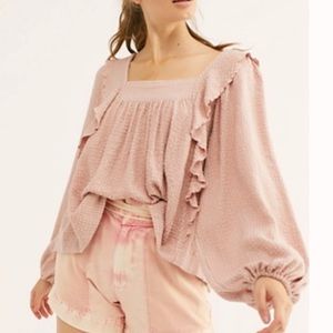 Free People Pink Bonnie Blouse NWOT